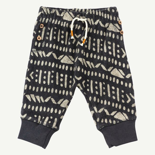 charcoal aztec print terry pant - Blush Bebes 