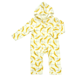 Load image into Gallery viewer, hooded zipper romper (banana) - Blush Bebes 
