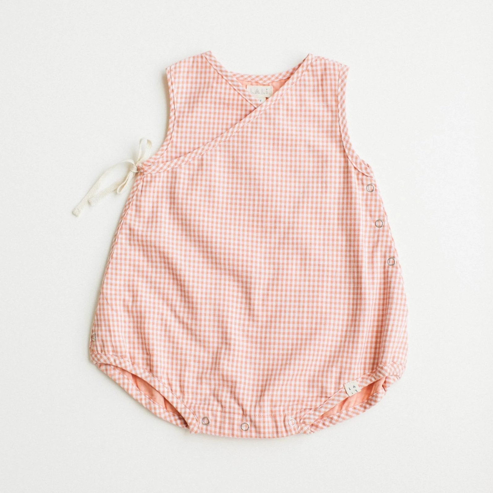 buttercup onesie - peach chex - Blush Bebes 