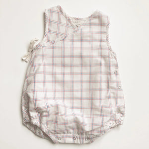 buttercup onesie - white chex - Blush Bebes 