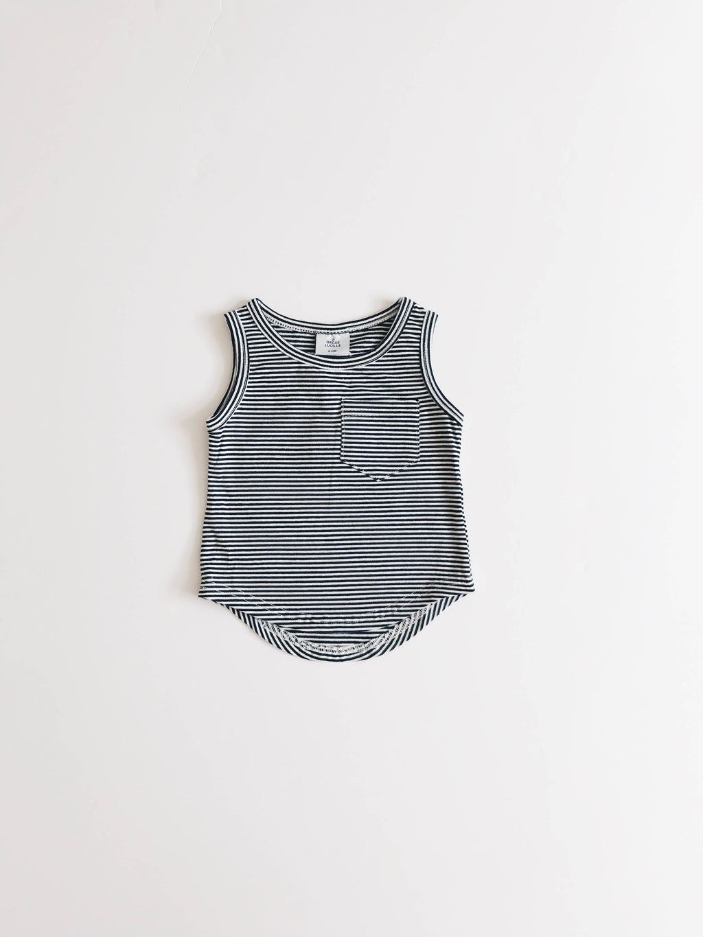 basic pocket tank top - b&w stripe - Blush Bebes 