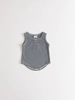 Load image into Gallery viewer, basic pocket tank top - b&amp;w stripe - Blush Bebes 
