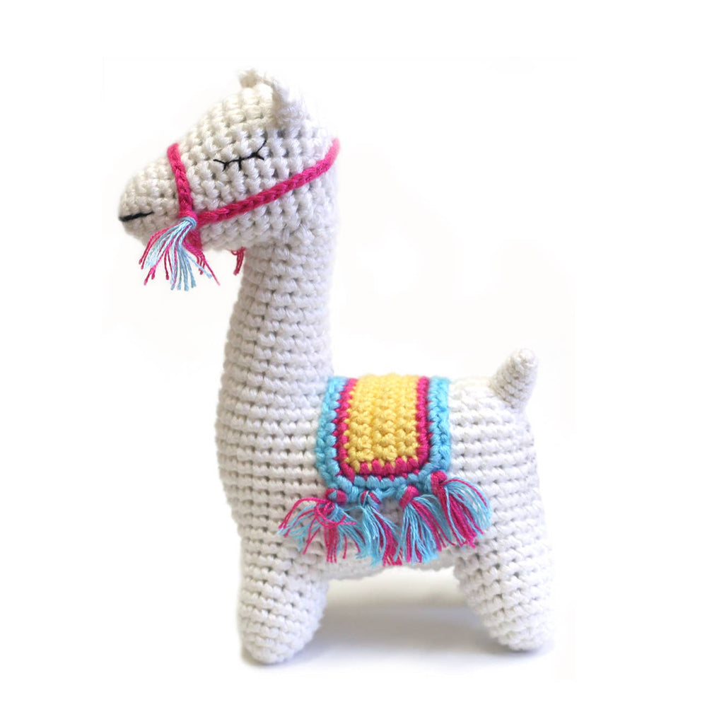 llama crocheted rattle - Blush Bebes 