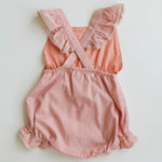 Load image into Gallery viewer, poppy romper - peach chex - Blush Bebes 
