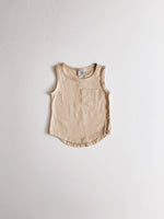 Load image into Gallery viewer, basic pocket tank top - sand - Blush Bebes 
