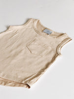 Load image into Gallery viewer, basic pocket tank top - sand - Blush Bebes 
